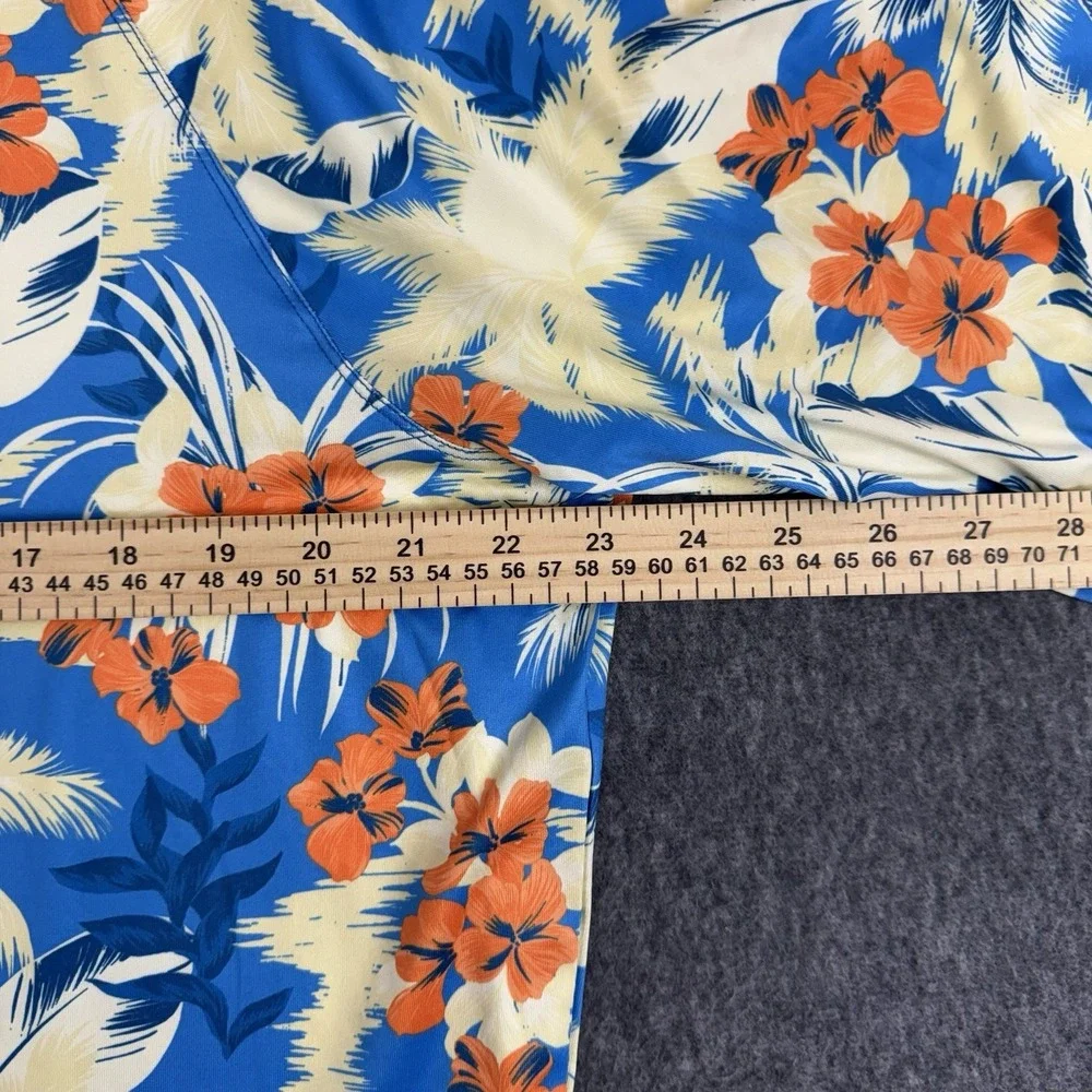 NWT Robert Graham UPF 50+ Performance Sun Shirt XL Tropical Forest Azure Blue